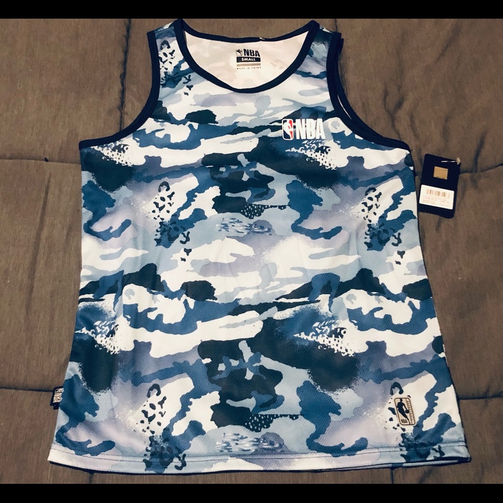 NEW NBA Men’s Tank Top Camo Blue New